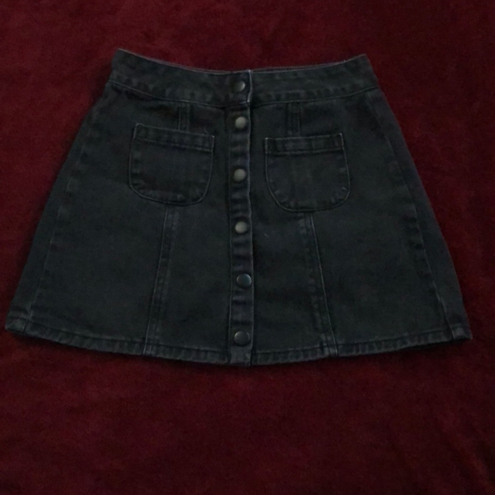 Black button up skirt
